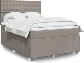 vidaXL Κρεβάτι Boxspring με Στρώμα Taupe 140x200 εκ. Υφασμάτινο