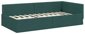 vidaXL Κρεβάτι Γωνίας Σκούρο πράσινο 80 x 200 cm Ύφασμα και Έργο ξύλου