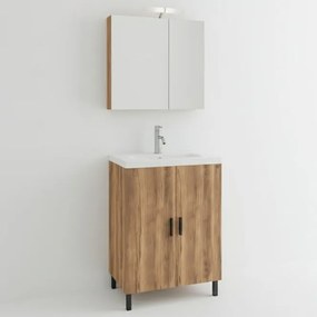 Drop Roma 70x39 Baroque Oak - Πάγκος με Νιπτήρα &amp; Κρυφοντουλαπο