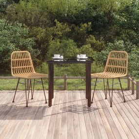 vidaXL Σετ Τραπεζαρίας Κήπου 3 Τεμαχίων από Συνθετικό Ρατάν