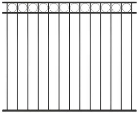 vidaXL Πάνελ Περίφραξης Μαύρο 1,7 x 1,5 μ. από Ατσάλι