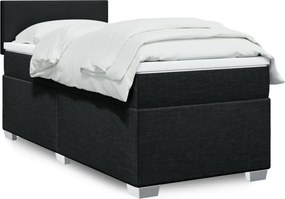 vidaXL Κρεβάτι Boxspring με Στρώμα Μαύρο 90x190 εκ.Υφασμάτινο