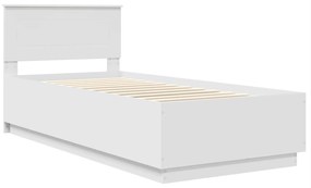 vidaXL Σκελετός Κρεβατιού Λευκό 90 x 200 cm Επεξεργασμένο ξύλο