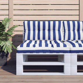 vidaXL Μαξιλάρι Παλέτας Μπλε &amp; Λευκό Ριγέ 80 x 40 x 12 εκ. Υφασμάτινο