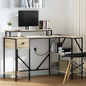 vidaXL Γραφείο Sonoma Δρυς 120 x 79 x 86.5 εκ. Επεξεργασμένο ξύλο