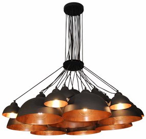 Φωτιστικό Οροφής  HL-3591-XXL CONALL BLACK &amp; OLD COPPER PENDANT - Μέταλλο - 77-4150