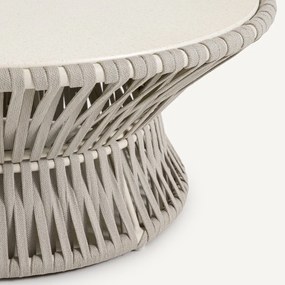 Χαμηλό τραπεζάκι κήπου με γυάλινη επιφάνεια, Leandra