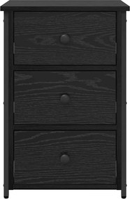 vidaXL Κομοδίνο 2 τμχ. Μαύρη Οξυά 40 x 36 x 60 εκ