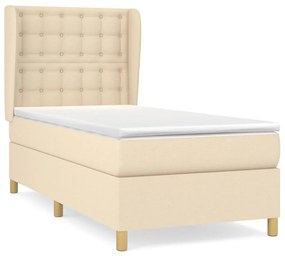 ΚΡΕΒΑΤΙ BOXSPRING ΜΕ ΣΤΡΩΜΑ ΚΡΕΜ 90X190 ΕΚ.ΥΦΑΣΜΑΤΙΝΟ 3128810