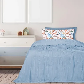 1344 ΚΟΥΒΕΡΤΑ VELOUR MONH 160x220 ΓΑΛΑΖΙΟ - DAS HOME