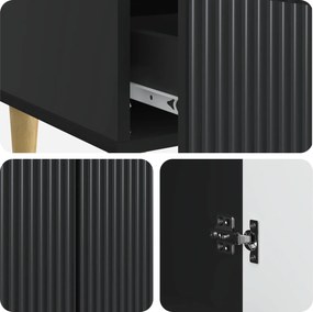 vidaXL Πλαϊνό γραφείο Μαύρο 66 x 34,5 x 95 εκ. Επεξεργασμένο Ξύλο