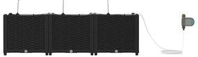 vidaXL Ζαρντινιέρες κήπου Μαύρο 120 x 40 x 37.5 cm Ατσάλι