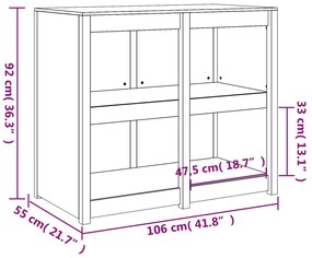 ΝΤΟΥΛΑΠΙ ΚΟΥΖΙΝΑΣ ΕΞ. ΧΩΡΟΥ ΜΑΥΡΟ 106X55X92ΕΚ ΜΑΣΙΦ ΞΥΛΟ ΠΕΥΚΟΥ 832353