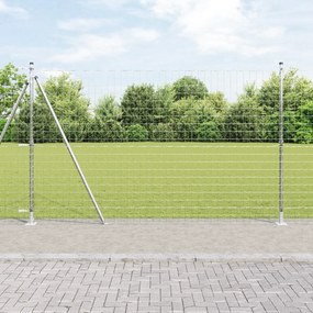 vidaXL Euro Fence με 7 φλαντζωτούς πόλους 1.4x10 μ Γαλβανισμένο ατσάλι