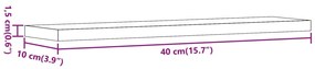 Ραφιέρες Τοίχου 4 τεμ. Όψη Παλαιού Ξύλου 40x10x1,5εκ Επεξ. Ξύλο - Καφέ