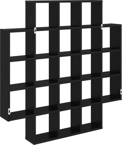 vidaXL Ράφι Τοίχου Μαύρη Δρυς 100 x 13 x 100 εκ Επεξεργασμένο Ξύλο