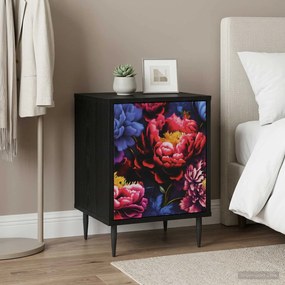 vidaXL Κομοδίνο KIEL Μαύρη Δρυς 36 x 33 x 51 εκ. Επεξεργασμένο Ξύλο