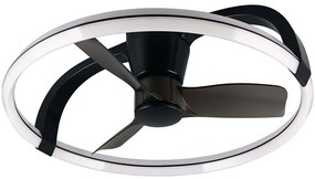 Ανεμιστήρας Οροφής Stockholm R64262132 Με Φως Led Και Τηλεχειριστήριο Φ73,5x23cm Dim Led 4300lm 37W Black RL Lighting