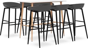 vidaXL Σετ Επίπλων Μπαρ 7 Τεμαχίων Λευκό / Γκρι