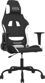 vidaXL Καρέκλα Gaming Μαύρη και Λευκό Υφασμάτινη