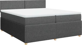 vidaXL Κρεβάτι Boxspring με Στρώμα Σκούρο Γκρι 200x200 εκ. Υφασμάτινο
