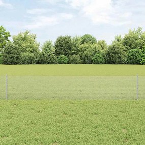 vidaXL Σιδερένιο πλέγμα με στήλη 10 x 0,4 m Ασημί Δίχτυ