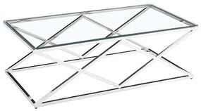 Τραπεζάκι Conor 04-0415 120x60x45cm Silver-Clear