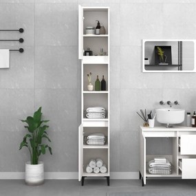 vidaXL Ντουλάπι Μπάνιου Λευκό 30 x 30 x 190 εκ. από Επεξεργασμένο Ξύλο