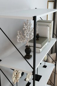 Stewehome Μεταλλική βιβλιοθήκη γραφείου με ράφια 150 cm (Λευκό) 50x24x150 cm