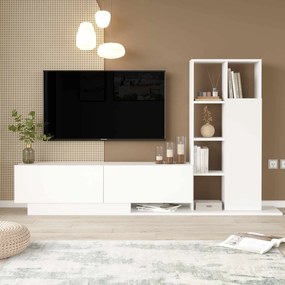 Έπιπλο Τηλεόρασης Λευκό DRIE 201.2x29.5x123.6