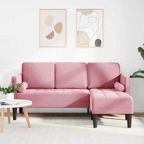 vidaXL Σετ Καναπέ Σκόνη Ροζ 173 x 131 x 67 εκ Βελούδο