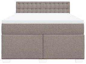 vidaXL Κρεβάτι Boxspring με Στρώμα Taupe 160x200 εκ. Υφασμάτινο