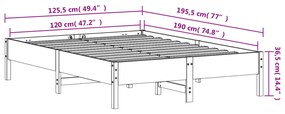 Σκελετός Κρεβ. Χωρίς Στρώμα Λευκό 120x190 εκ Μασίφ Πεύκο - Λευκό