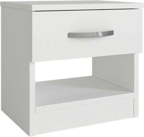 Κομοδίνο μελαμίνης Lube Megapap χρώμα λευκό 40x28,2x40εκ.