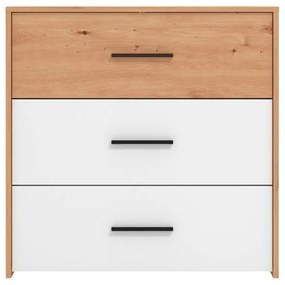 Συρταριέρα Varadero 3F Artisan Oak - Λευκό 80,5x33x80,5 εκ. 80.5x33x80.5 εκ.