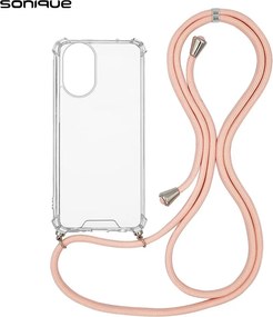 Θήκη Σιλικόνης με Κορδόνι Sonique Armor Clear Realme C67 4G Ροζ