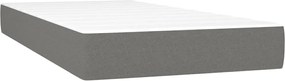 vidaXL Κρεβάτι Boxspring με Στρώμα Σκούρο Γκρι 90x200 εκ. Υφασμάτινο