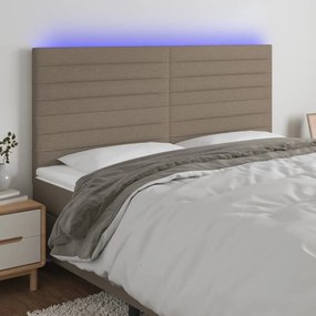 Κεφαλάρι Κρεβατιού LED Taupe 180x5x118/128 εκ. Υφασμάτινο - Μπεζ-Γκρι