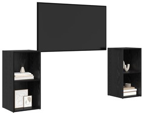 vidaXL Σετ επίπλου τηλεόρασης 2 pcs Μαύρη Δρυς 72 x 35 x 36.5 cm