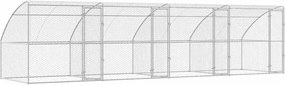vidaXL Κλουβί Σκύλου 4 pcs Ασημί 8 x 2 x 2 m Γαλβανισμένος χάλυβας