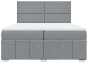 ΚΡΕΒΑΤΙ BOXSPRING ΜΕ ΣΤΡΩΜΑ ΑΝΟΙΧΤΟ ΓΚΡΙ 200X200 ΕΚ. ΥΦΑΣΜΑΤΙΝΟ 3294068