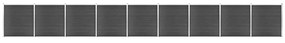 Σετ Πάνελ Περίφραξης Μαύρο 1564 x 186 εκ. από WPC