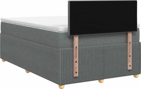 vidaXL Κρεβάτι box spring με στρώμα Σκούρο Γκρι 120 x 190 cm Ύφασμα
