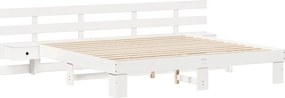 vidaXL Σκελετός Κρεβατιού Λευκό 180 x 200 cm Στερεά ξυλεία πεύκου