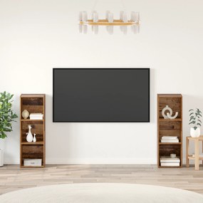 vidaXL Σετ επίπλου τηλεόρασης 2 pcs Παλαιό ξύλο 107 x 35 x 37 cm
