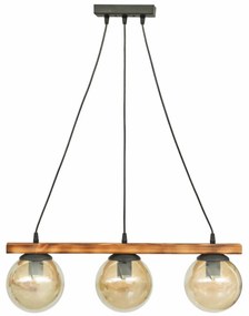 Φωτιστικό Οροφής Τρίφωτο Heronia Cable 30-0073 Wood