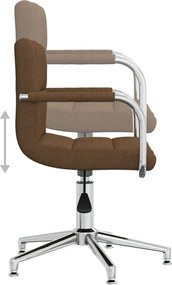 vidaXL Καρέκλα Τραπεζαρίας Περιστρεφόμενη Καφέ Υφασμάτινη