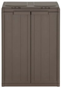 vidaXL Κάδος Απορριμμάτων με 2 Πόρτες Καφέ 65 x 45 x 88 εκ. από PP