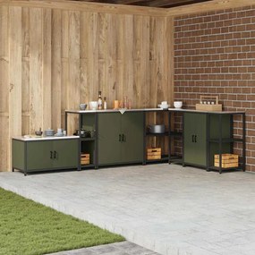 vidaXL Ράφι Κουζίνας HATTEM Λαδί 30 x 50 x 92 εκ Ατσάλι