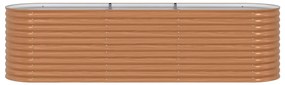 vidaXL Υψωμένο Κρεβάτι Κήπου Καφέ με Ξύλινη Όψη 320x80x81 εκ. Χάλυβας
